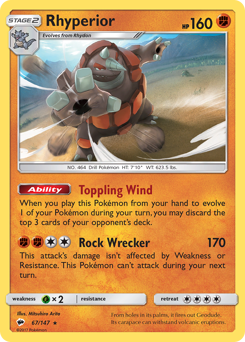 Rhyperior #067/147 Holo Rare (Reverse Holofoil) / Burning Shadows