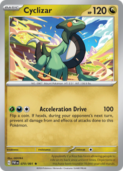 Cyclizar #70/91 Rare (Reverse Holofoil) / Paldean Fates