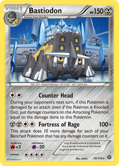 Bastiodon #070/114 Rare (Reverse Holofoil) / Steam Siege