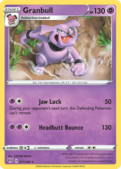 Granbull #071/189 Rare (Reverse Holofoil) / Darkness Ablaze