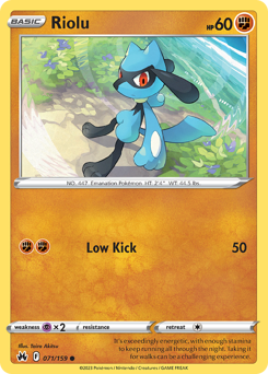 Riolu #071/159 Common / Crown Zenith