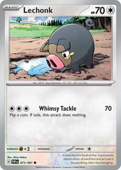 Lechonk #71/91 Common (Reverse Holofoil) / Paldean Fates
