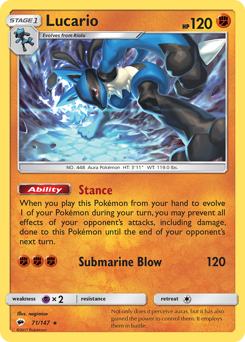 Lucario #071/147 Holo Rare (Holofoil) / Burning Shadows