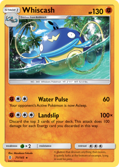 Whiscash #071/145 Rare (Reverse Holofoil) / Guardians Rising