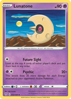 Lunatone #072/189 Uncommon (Reverse Holofoil) / Darkness Ablaze