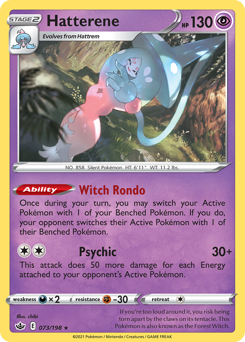 Hatterene #073/198 Holo Rare (Normal) / Chilling Reign