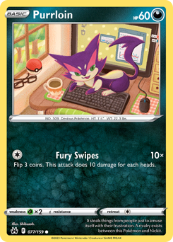 Purrloin #077/159 Common / Crown Zenith