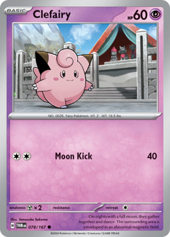 Clefairy #078/167 Common (Reverse Holofoil) / Twilight Masquerade