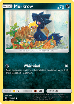 Murkrow #078/145 Common (Reverse Holofoil) / Guardians Rising