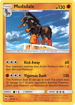 Mudsdale #078/147 Rare (Reverse Holofoil) / Burning Shadows