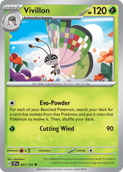 Vivillon #007/191 Uncommon (Reverse Holofoil) / Surging Sparks