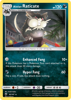 Alolan Raticate #082/147 Rare (Reverse Holofoil) / Burning Shadows