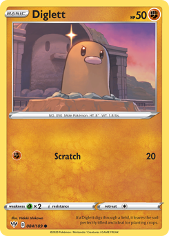 Diglett #084/189 Common (Reverse Holofoil) / Darkness Ablaze