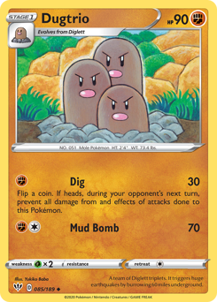 Dugtrio #085/189 Uncommon (Reverse Holofoil) / Darkness Ablaze