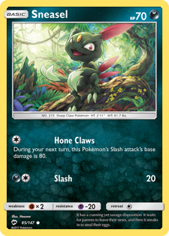 Sneasel #085/147 Common (Reverse Holofoil) / Burning Shadows