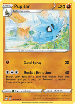 Pupitar #087/189 Uncommon (Reverse Holofoil) / Darkness Ablaze