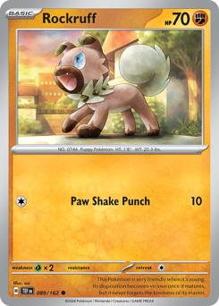 Rockruff #089/162 Common (Reverse Holofoil) / Temporal Forces