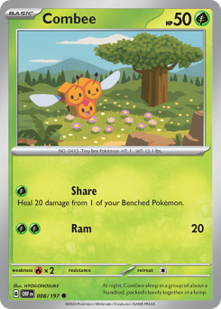 Combee #008/197 Common (Reverse Holofoil) / Obsidian Flames
