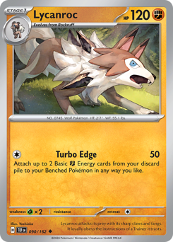 Lycanroc #090/162 Uncommon (Reverse Holofoil) / Temporal Forces