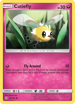 Cutiefly #092/149 Common (Reverse Holofoil) / Sun & Moon
