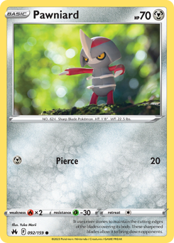 Pawniard #091/159 Common / Crown Zenith