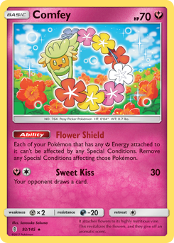 Comfey #093/145 Holo Rare (Holofoil) / Guardians Rising