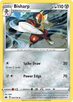 Bisharp #093/159 Uncommon (Reverse Holofoil) / Crown Zenith