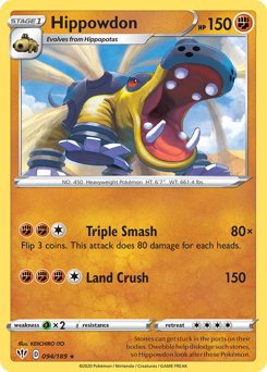 Hippowdon #094/189 Rare (Reverse Holofoil) / Darkness Ablaze
