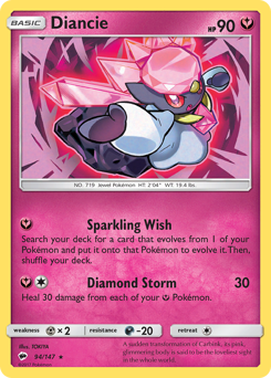 Diancie #094/147 Holo Rare (Reverse Holofoil) / Burning Shadows