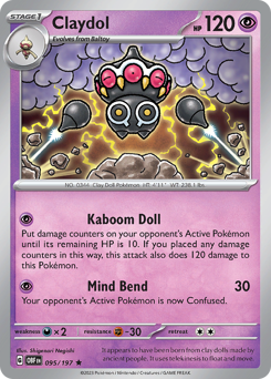 Claydol #095/197 Rare (Reverse Holofoil) / Obsidian Flames