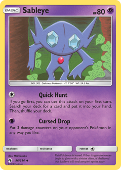 Sableye #096/214 Uncommon / Lost Thunder