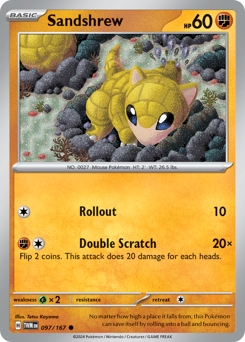Sandshrew #097/167 Common (Reverse Holofoil) / Twilight Masquerade