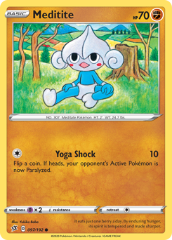 Meditite #097/192 Common (Reverse Holofoil) / Rebel Clash