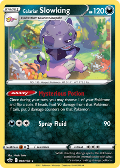 Galarian Slowking #098/198 Holo Rare (Reverse Holofoil) / Chilling Reign