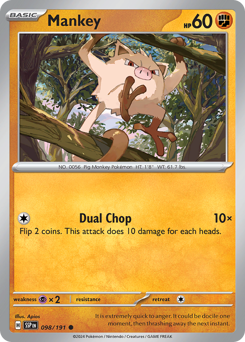 Mankey #098/191 Common (Reverse Holofoil) / Surging Sparks