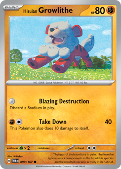 Hisuian Growlithe #099/167 Common (Reverse Holofoil) / Twilight Masquerade