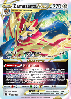 Zamazenta VSTAR #099/159 Ultra Rare (Holofoil) / Crown Zenith