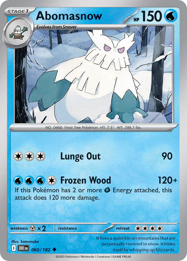 Abomasnow #060/182 Uncommon (Reverse Holofoil) / Destined Rivals