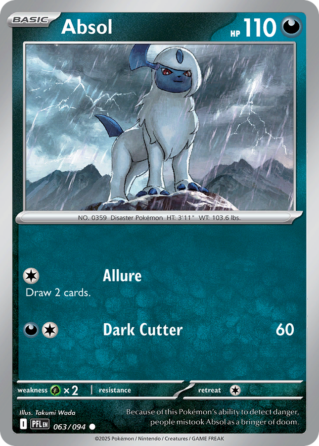 Absol #063/094 Common (Reverse Holofoil) / Phantasmal Flames
