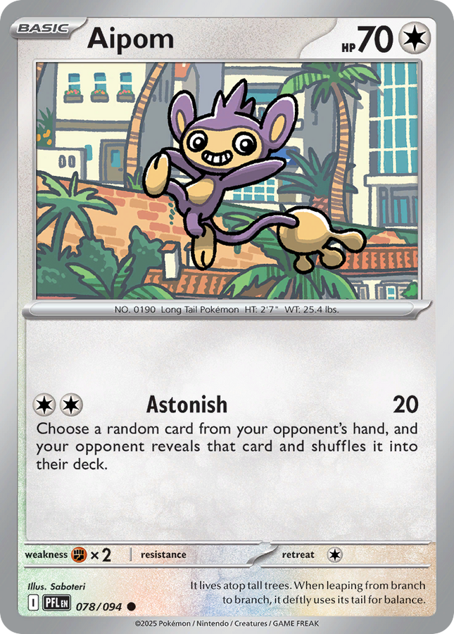 Aipom #078/094 Common (Reverse Holofoil) / Phantasmal Flames