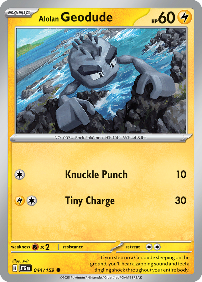 Alolan Geodude #044/159 Common (Reverse Holofoil) / Journey Together