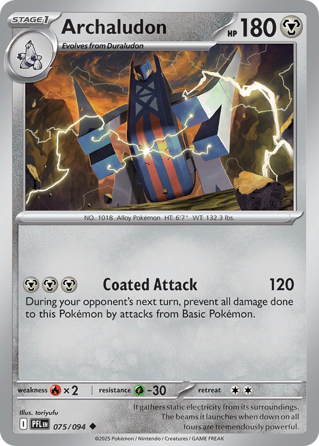 Archaludon #075/094 Uncommon (Reverse Holofoil) / Phantasmal Flames