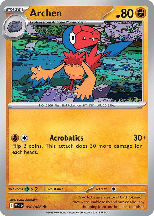 Archen #050/086 Uncommon (Reverse Holofoil) / White Flare