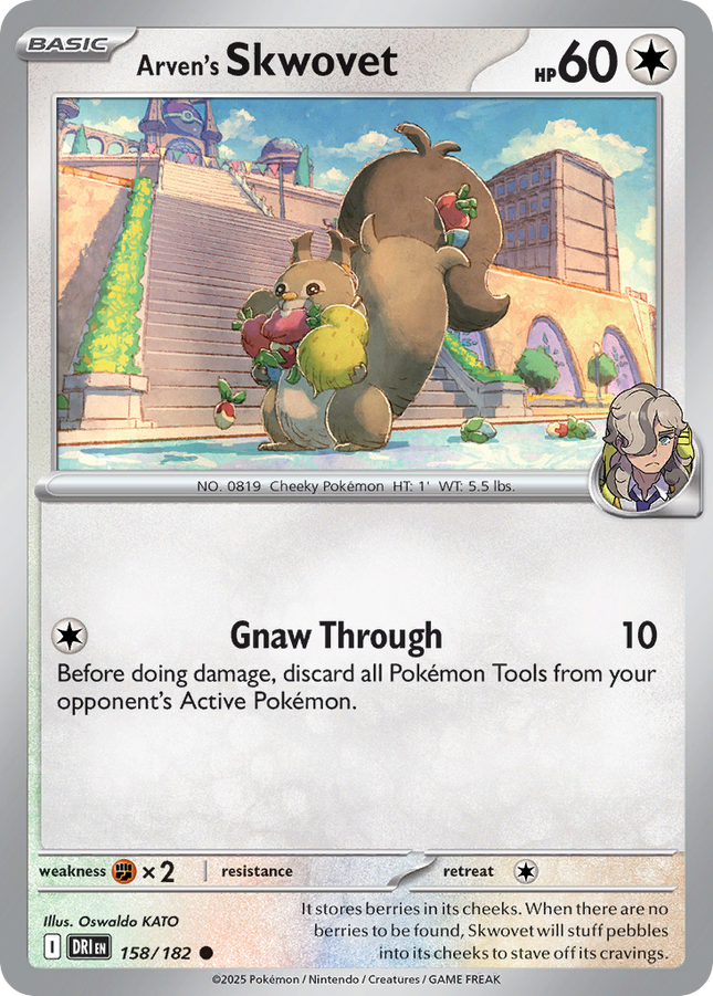 Arven's Skwovet #158/182 Common (Reverse Holofoil) / Destined Rivals