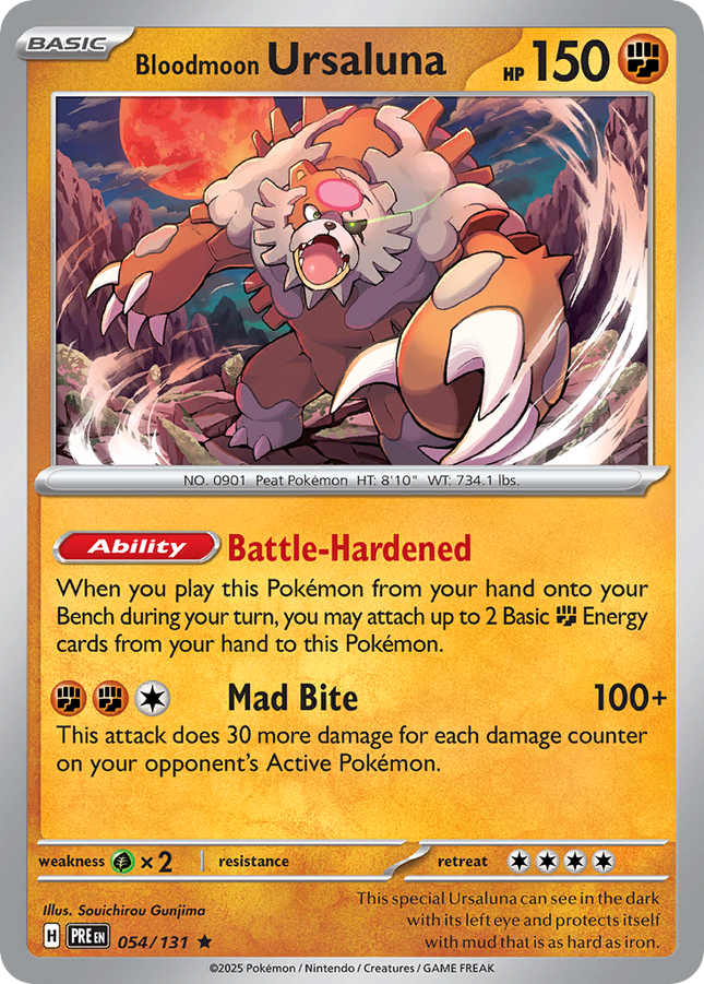Bloodmoon Ursaluna #054/131 Rare (Poke Ball Pattern) / Prismatic Evolutions