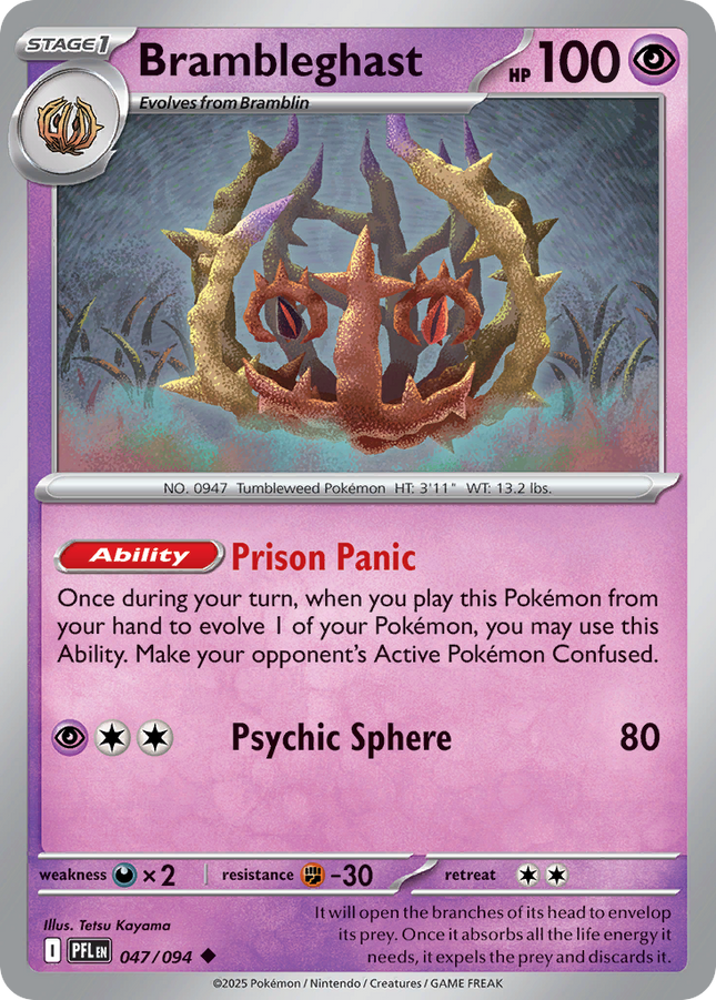 Brambleghast #047/094 Uncommon (Reverse Holofoil) / Phantasmal Flames