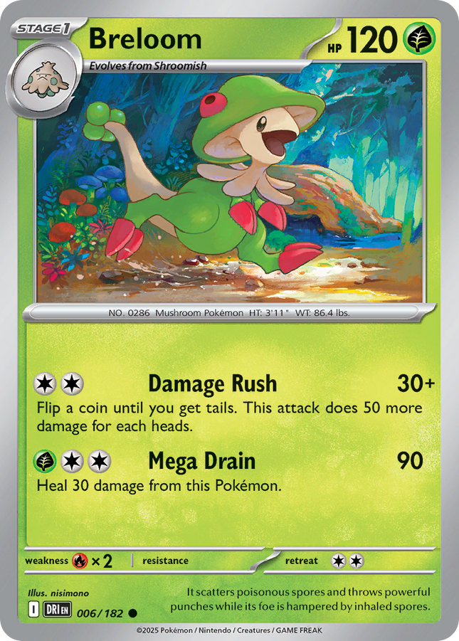 Breloom #006/182 Common (Reverse Holofoil) / Destined Rivals