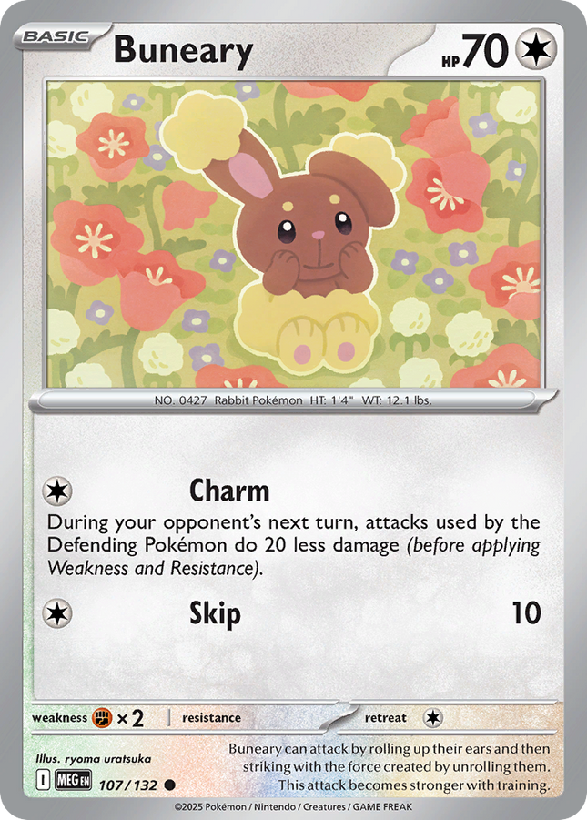 Buneary #107/132 Common (Reverse Holofoil) / Mega Evolution