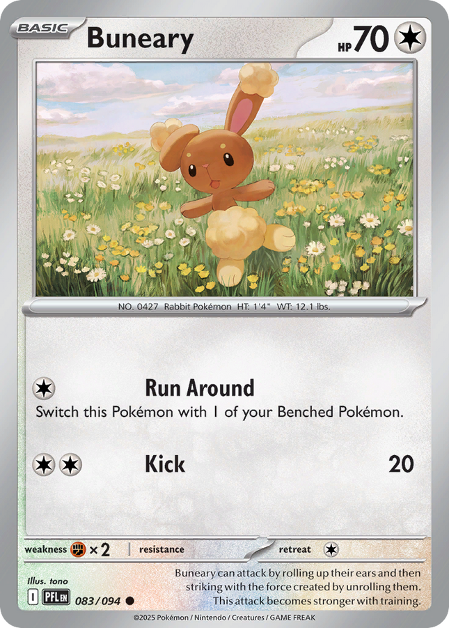 Buneary #083/094 Common (Reverse Holofoil) / Phantasmal Flames
