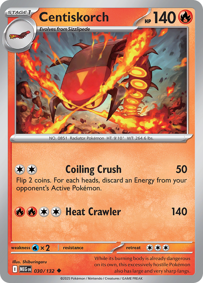 Centiskorch #030/132 Uncommon (Reverse Holofoil) / Mega Evolution